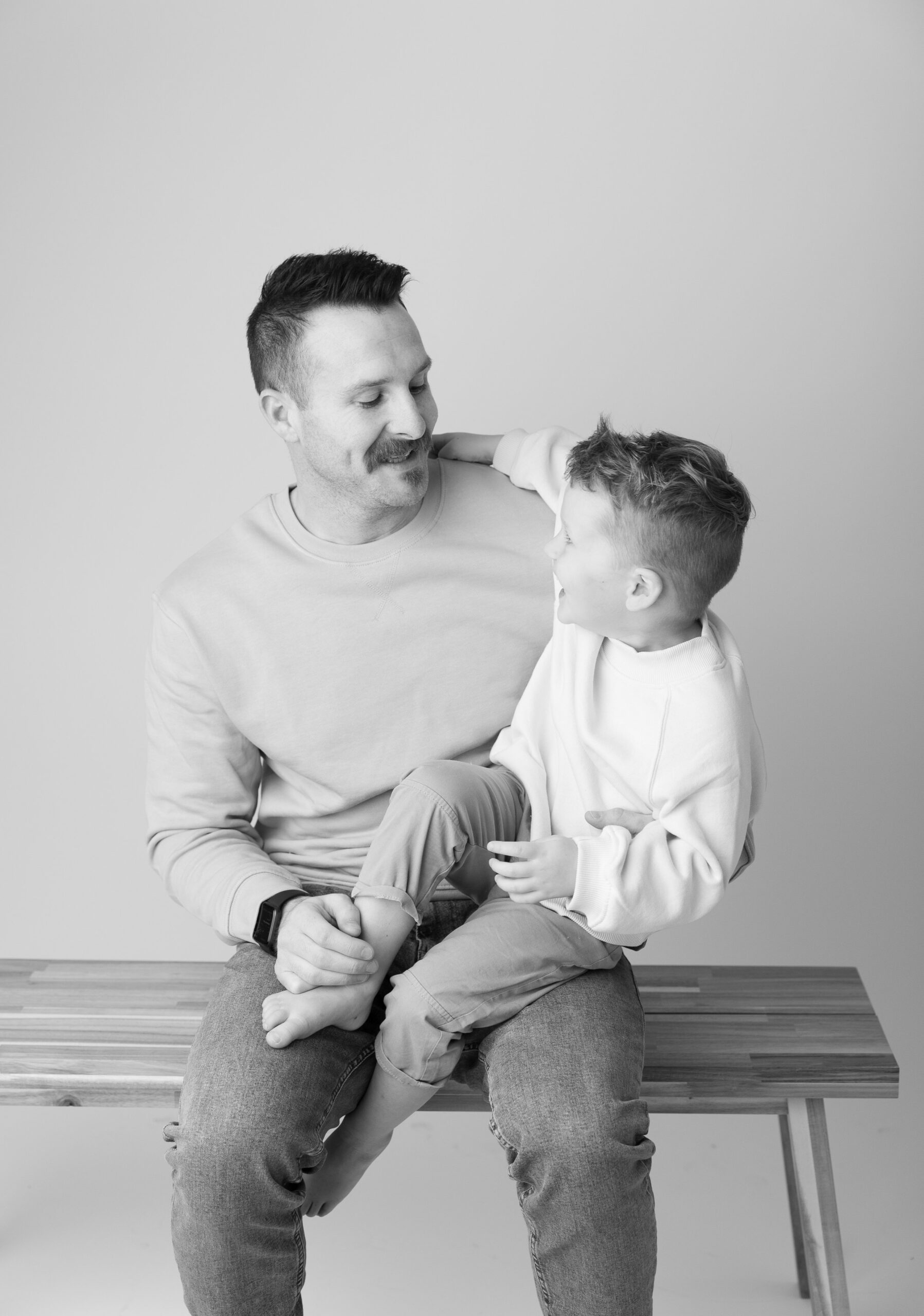Father and son studio session in Draper, Utah by Utah family photographer.